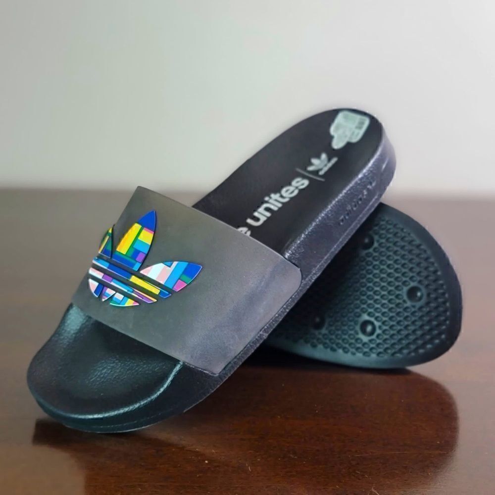 Adidas Original Adilette Limited Edition Love Unites Black Translucent Unisex